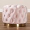 Baxton Studio Valeria Pink Velvet Upholstered Gold-Finished Button Tufted Ottoman 152-9378 - alternate 5
